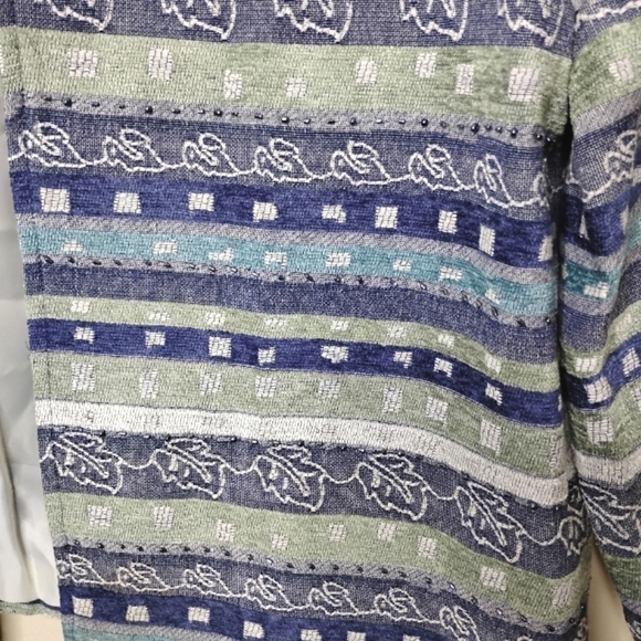 NWT Alfred Dunner Open Front Blazer Size 18 Casual Textured Beaded - Picture 3 of 7